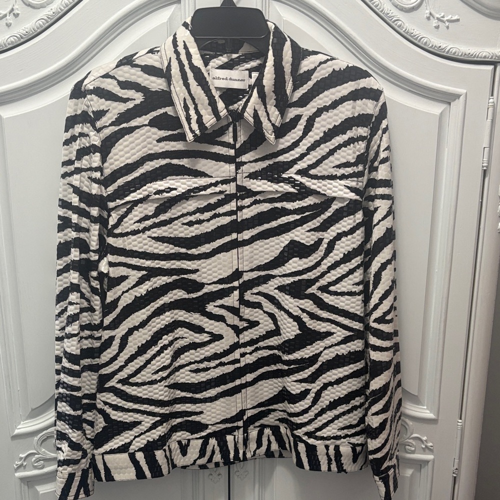 Alfred Dunner Zebra Print Blazer - Sparkly- Size 14